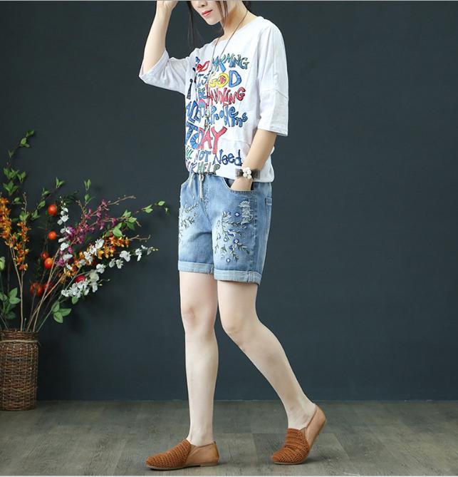 Quần sort - quần sooc nữ thêu họa tiết hàng xuất khẩu