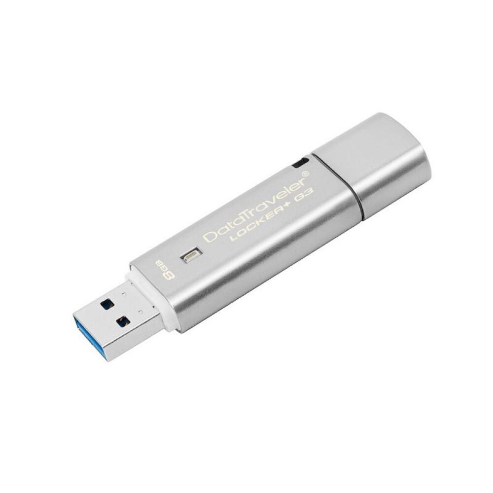 Kingston DTLPG3 8GB USB3.0 U Disk High Speed Metal USB Flash Drive with 256-bit AES Hardware Encryption Password