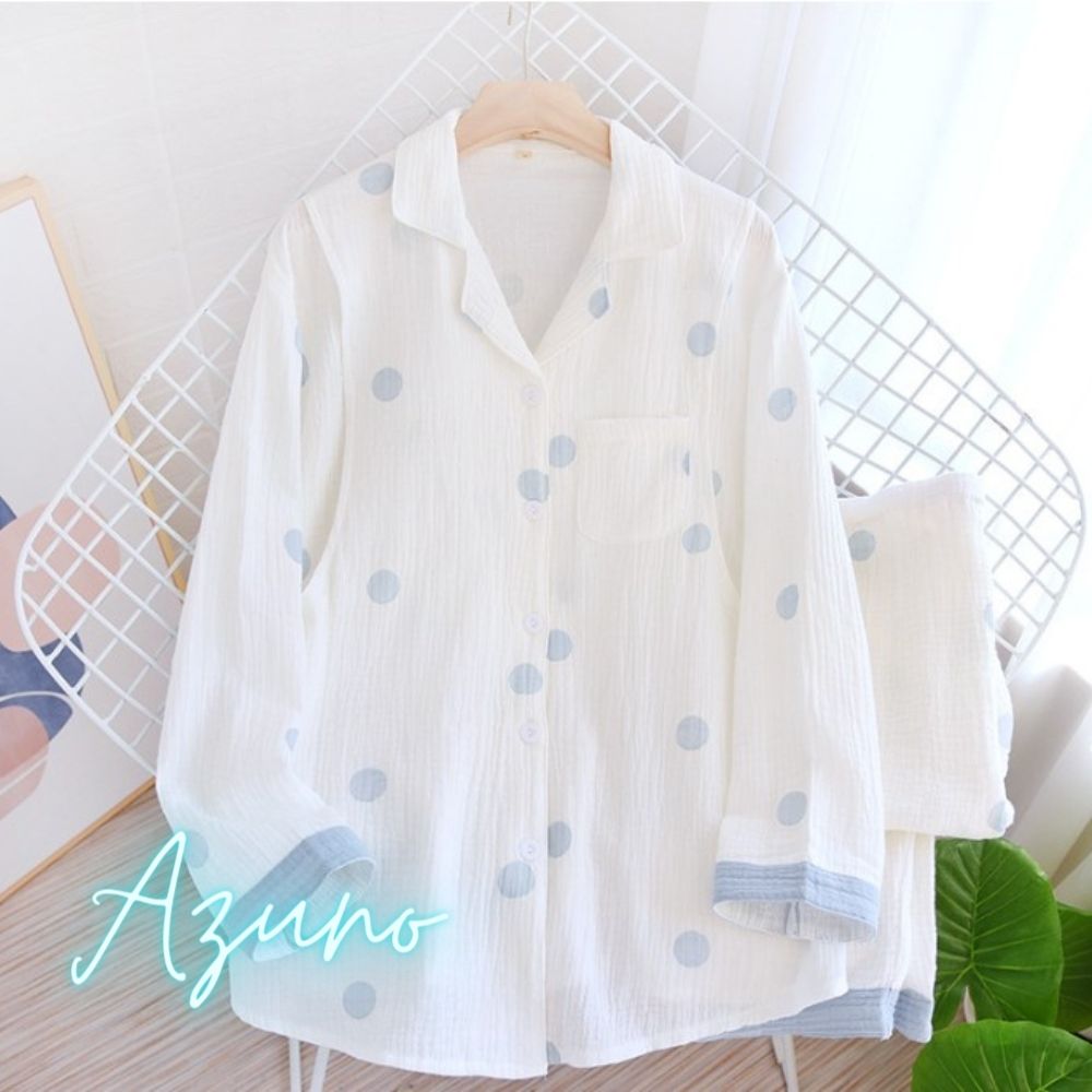 Đồ bộ, Pyjama Bầu Và Sau Sinh Dài Tay Azuno BZ185 Chất Liệu Đũi Cao Cấp Mặc Bốn Mùa Mát Mẻ