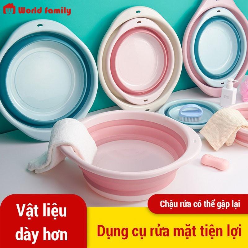 Thau Gấp Gọn, Chậu Xếp Gọn Silicon Mang Đi Du Lịch Thau Rửa Mặt Cho Sinh Viên Tiện Lợi Đa Năng