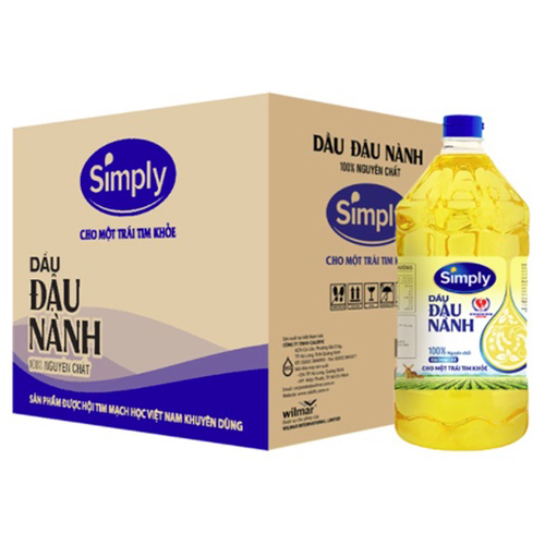 Thùng 6 chai dầu đậu nành Simply 2L