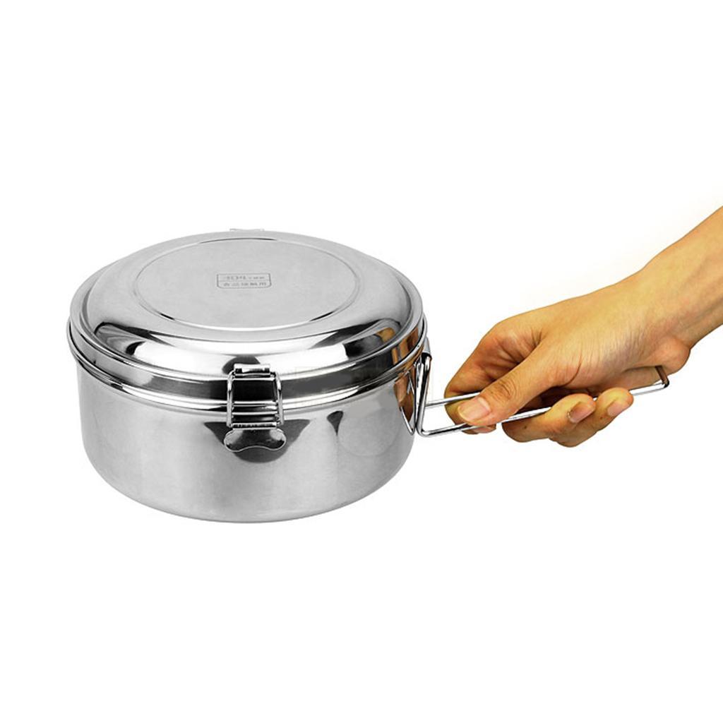 2x Stainless Steel Lunch Box Portable Small Fruit Container Travel Camping