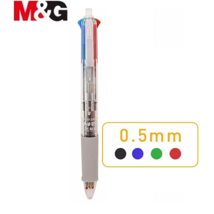 Bút bi dầu 4 màu thân trong M&amp;G - ABP80317