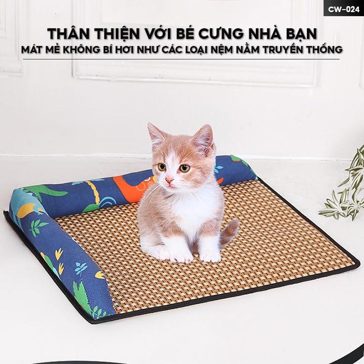 Đệm Nằm Dành Cho Thú Cưng Đế Lót Chiếu Giải Nhiệt Thoáng Mát Size 47x57x20cm CW-024