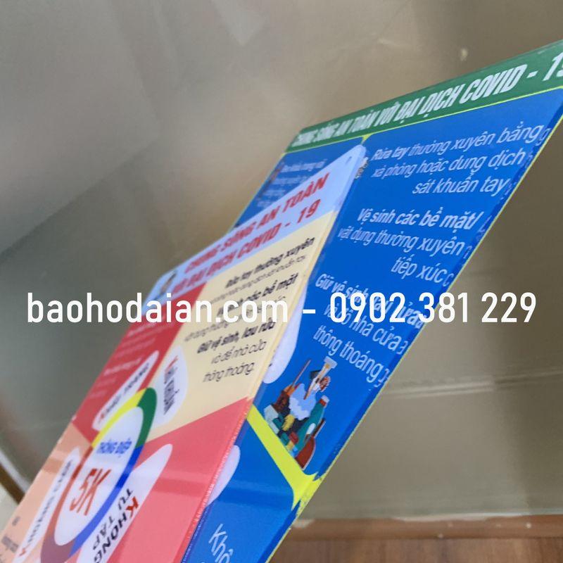 Poster/bảng thông điệp 5K phòng chống Covid chất liệu mica dán decal kích thước 30 x 40cm