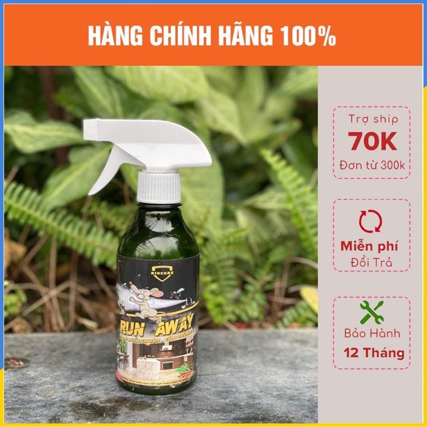 Xịt đuổi chuột thảo mộc Run Away 300ml an toàn cho sức khoẻ .Đuổi chuột, gián, côn trùng sau 1 lần xịt