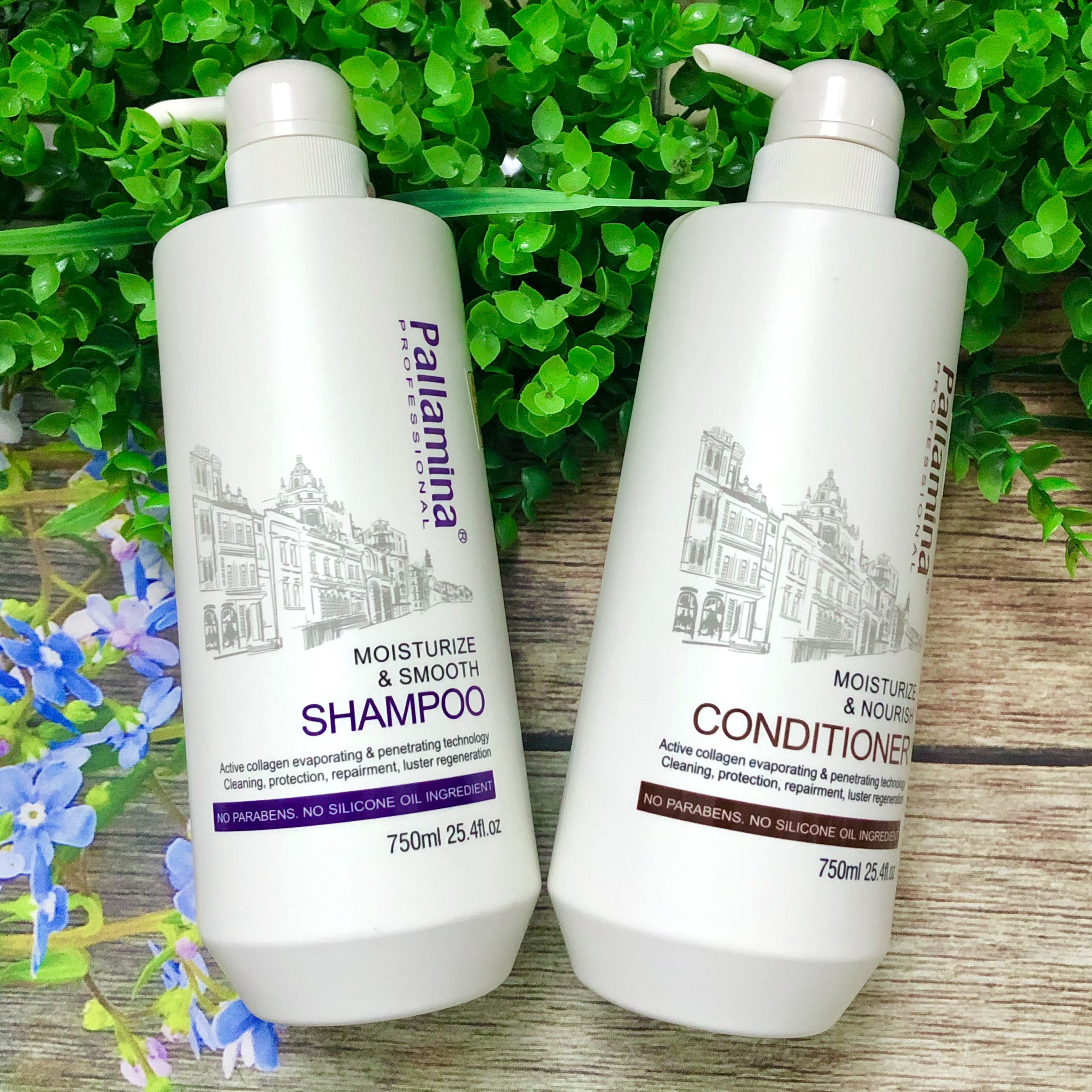 BỘ DẦU GỘI XẢ PALLAMINA COLLAGEN MOISTURIZE & SMOOTH PHỤC HỒI SIÊU MƯỢT TÓC CAO CẤP 1000MLX2