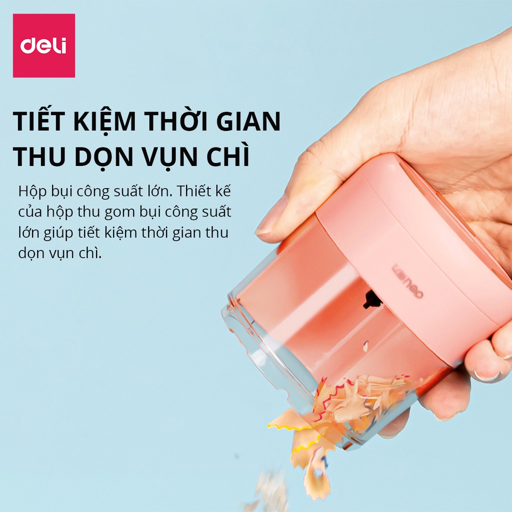 Gọt Bút Chì Điện Tự Động Deli - Tiện Lợi, An Toàn Và Bảo Vệ Người Dùng, Màu Sắc Hiện Đại Sang Trọng Học Sinh Văn Phòng - VA100