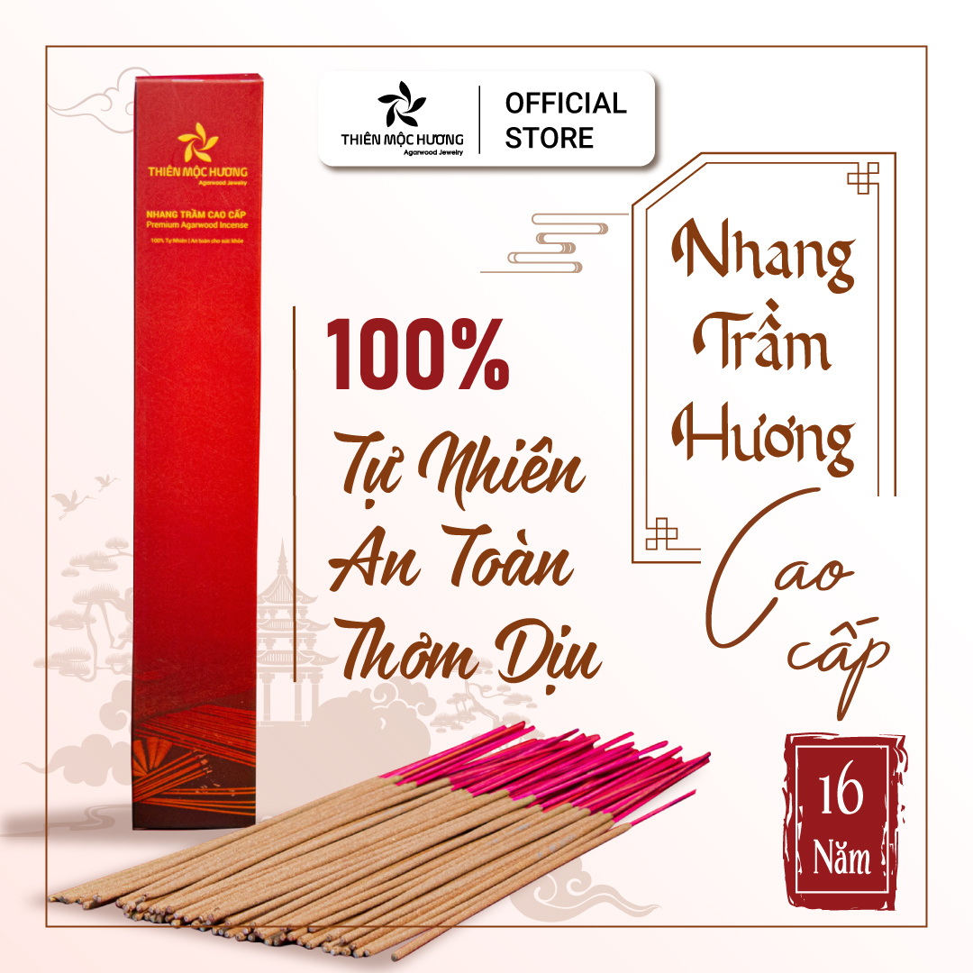 Nhang Trầm Hương Cao Cấp Thiên Mộc Hương, trầm hương 16 năm, thơm dịu nhẹ, không cay mắt, không kích mũi, lưu hương cực lâu Nhang Trầm Hương Cao Cấp Thiên Mộc Hương, trầm hương 16 năm, thơm dịu nhẹ, không cay mắt, không kích mũi, lưu hương cực lâu