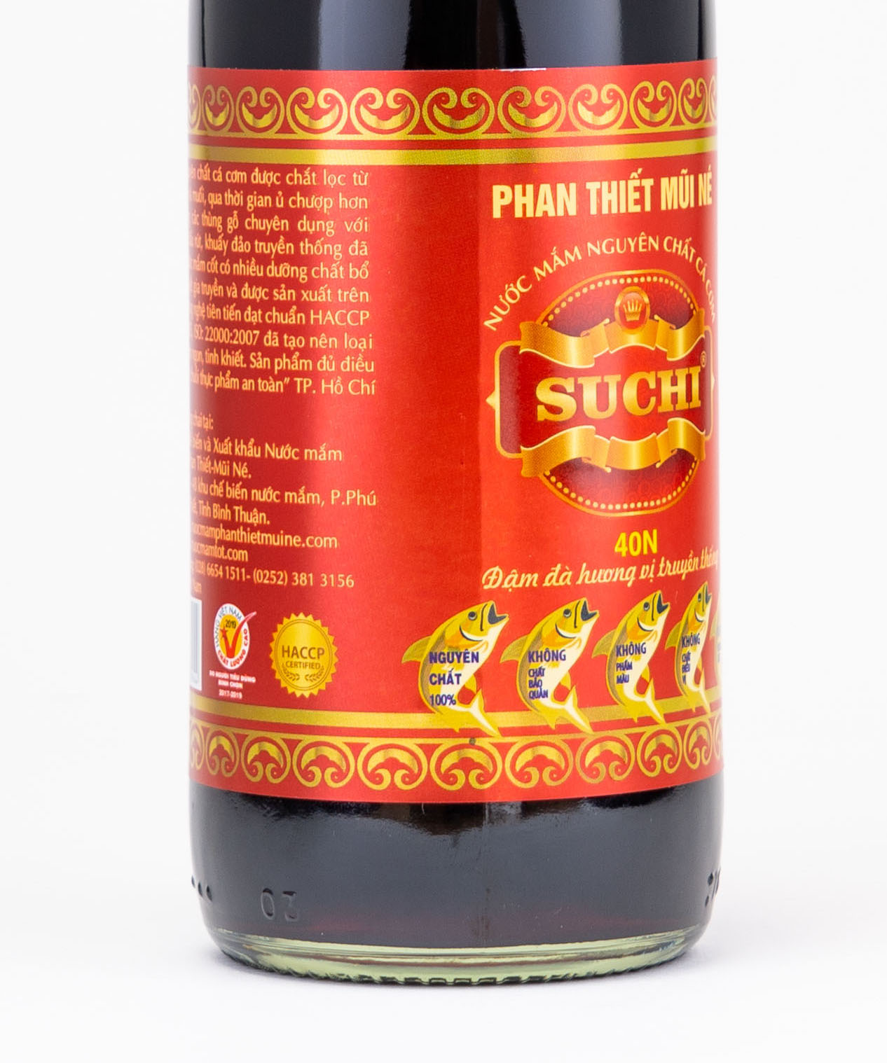 Hộp 2 Chai x 520ml Nước Mắm Cá Cơm Truyền Thống có US FDA Xuất Khẩu Suchi 40N 520ml