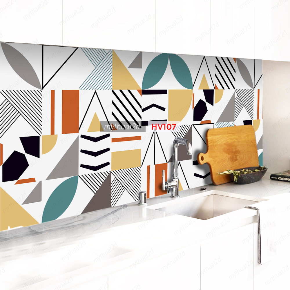 Decal gạch bông trang trí dán bếp, dán tường - mã HV107