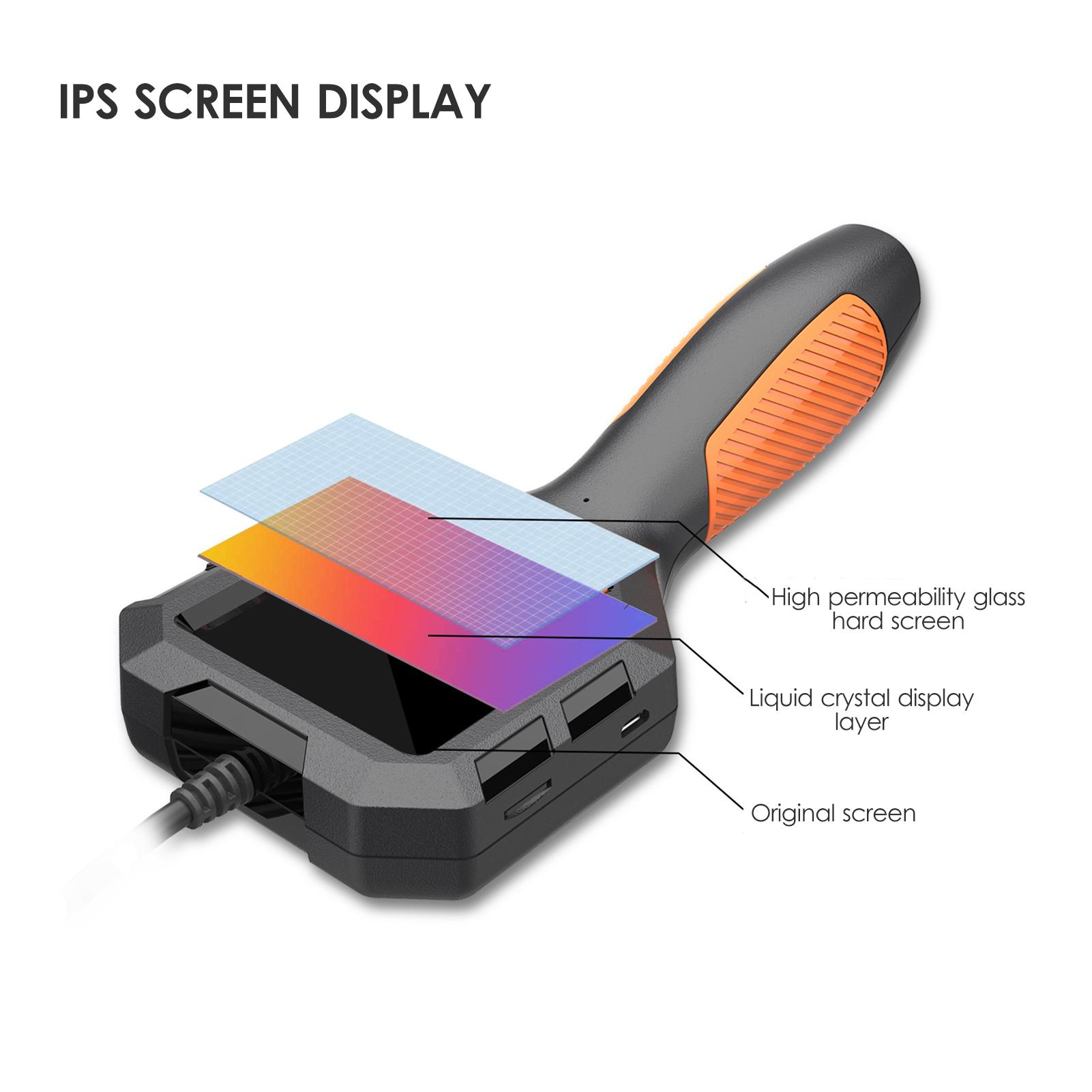 Industrial Endoscope 1080P Digital Borescope IP68 Waterproof Snake Scope Camera Electronic Camera Video Picture Taking Handheld Inspection Camera with 2.8-inch IPS Screen with LED Light for Pipeline Vehicle Inspection
