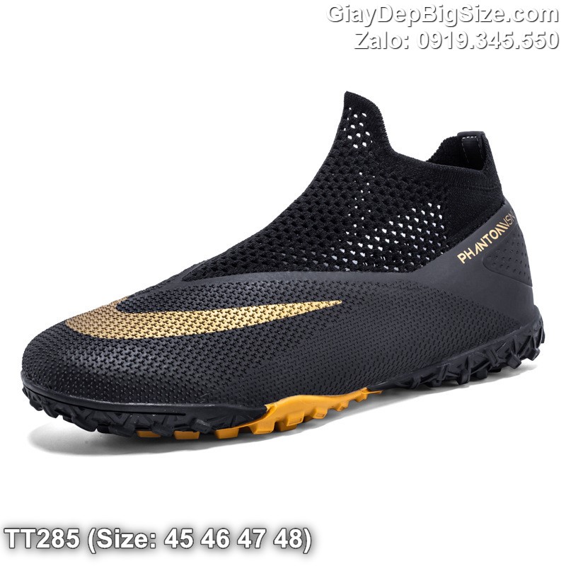 Giày đá bóng không cột dây sân nhân tạo cỡ lớn 45 46 47 48 cho nam cao to chân ú bè. Big size soccer shoes for wide feet