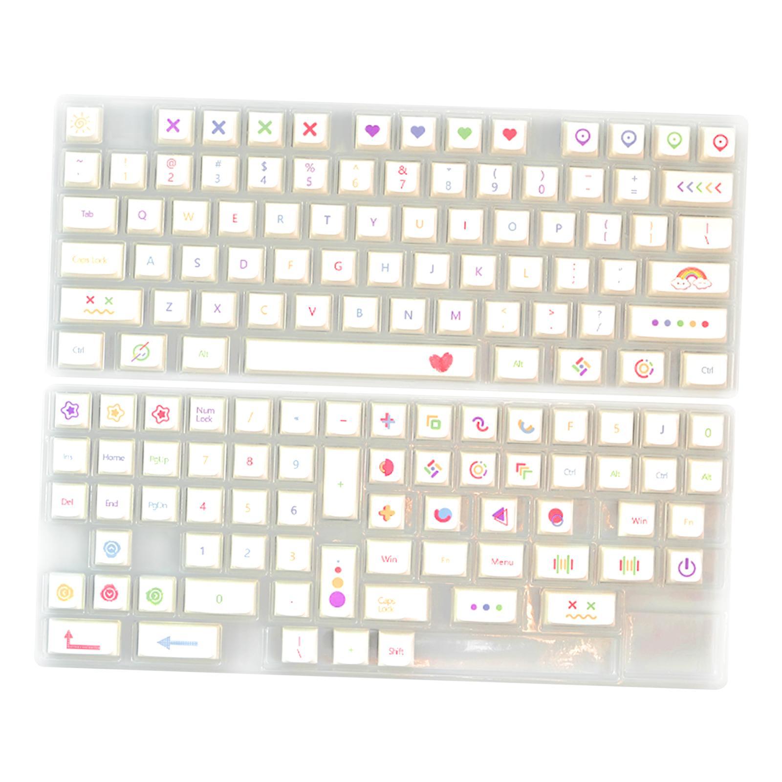 Universal 140 Keys PBT Keycaps Cute Pattern Dye Sub for MX Switch Gaming