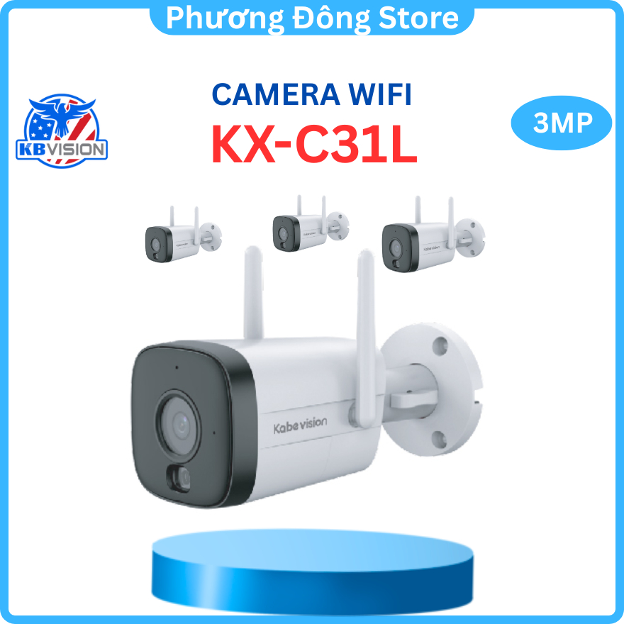 Camera WiFi KBVISION KX-C31L 3.0MP Ánh sáng kép báo động, hồng ngoại 30m, đàm thoại 2 chiều - Hàng chính hãng