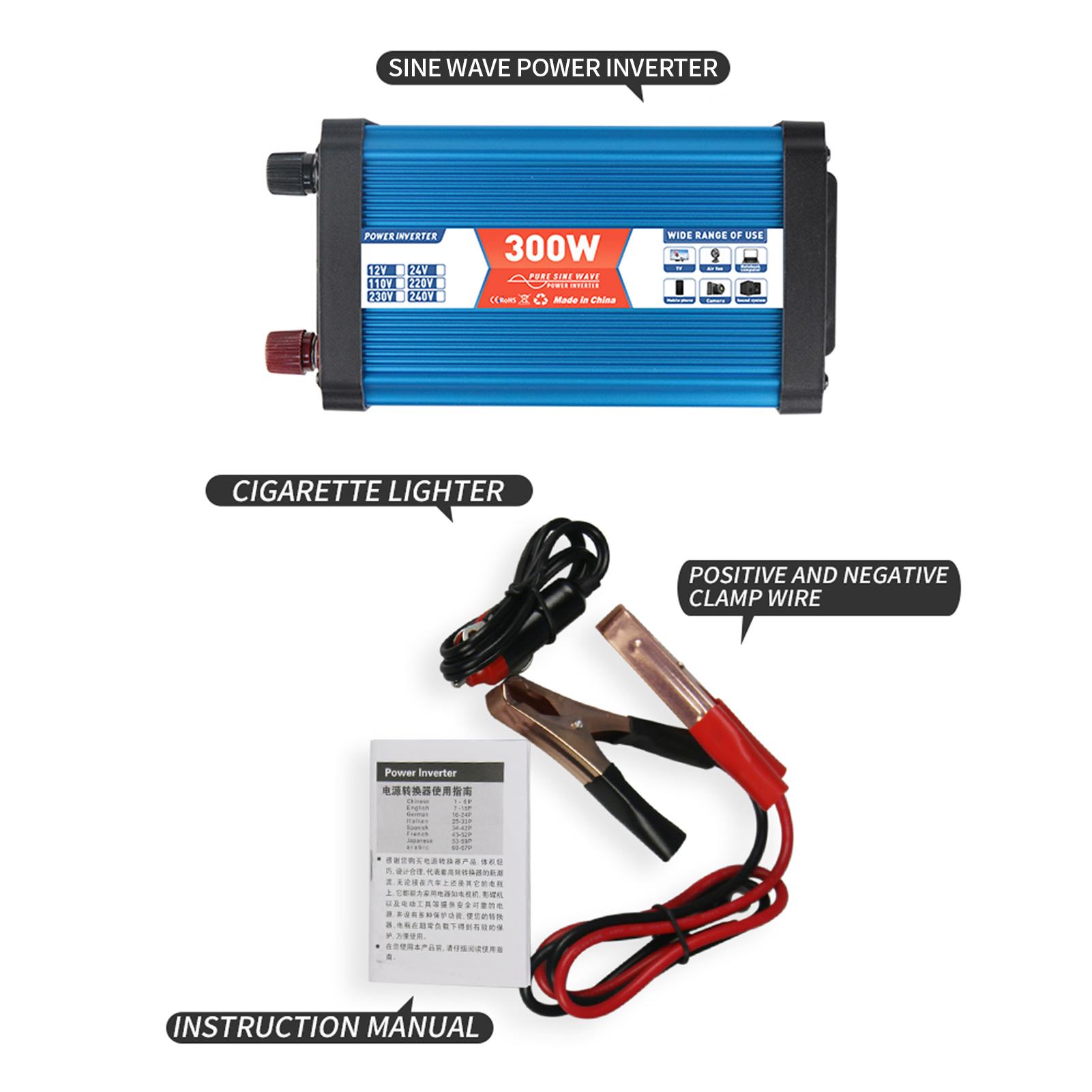Solar Power Inverter Sine Wave Power Inverter 500W DC 12V to AC 100V-120V Dual USB Port with Digital Display