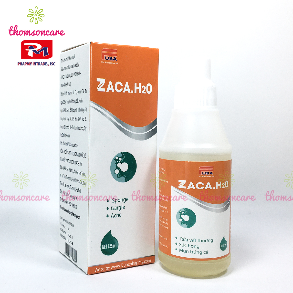 Zaca.H20 - Nước sát trùng, rửa vết thương hở ngoài da, sơ cứu chầy xước tay chân, cồn xát khuẩn