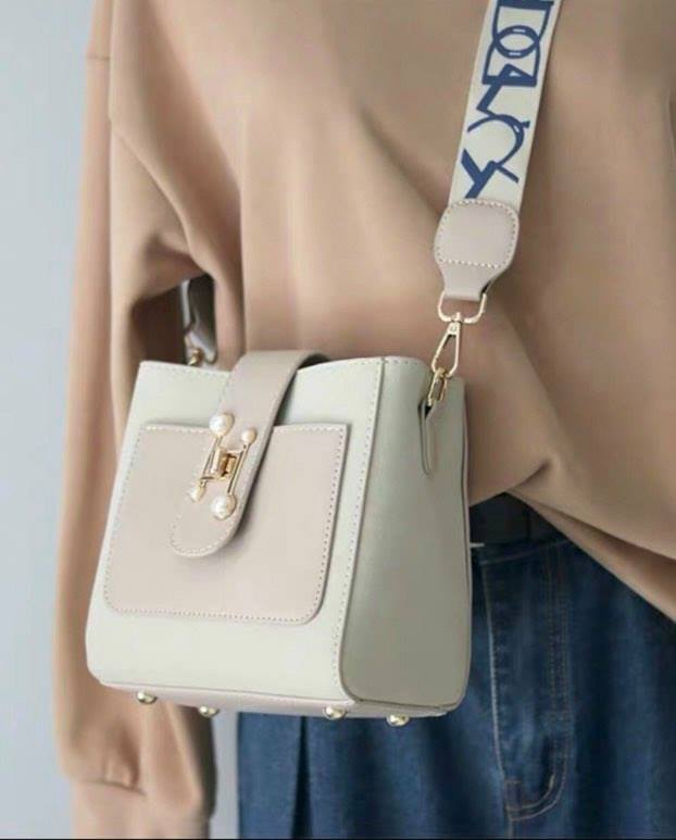 Túi đeo chéo nữ thời trang Hàn Quốc cao cấp khóa H ngọc cách điệu
