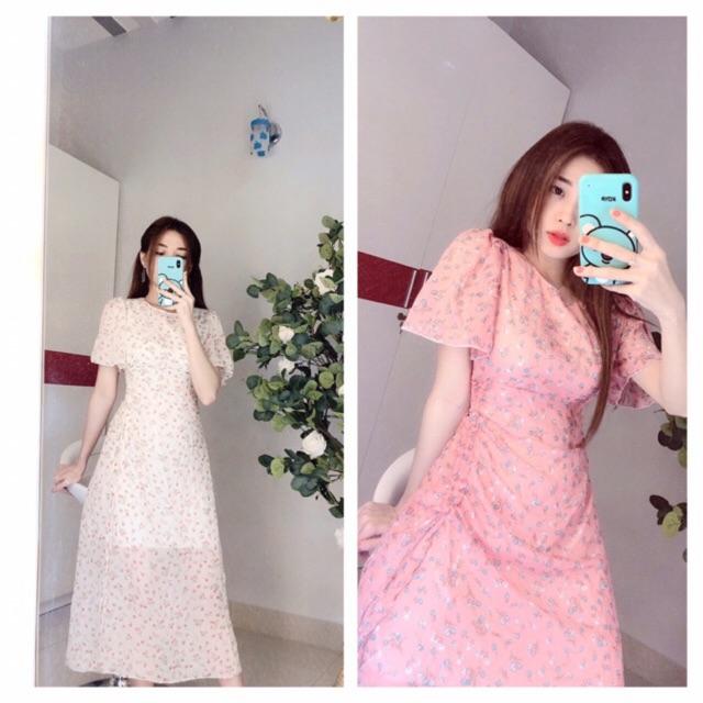 Đầm dây rút tay loe