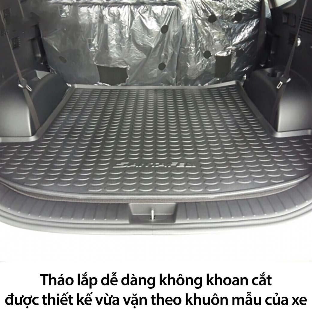 Lót cốp nhựa dành cho xe Hyundai Santafe - Hàng Chính Hãng