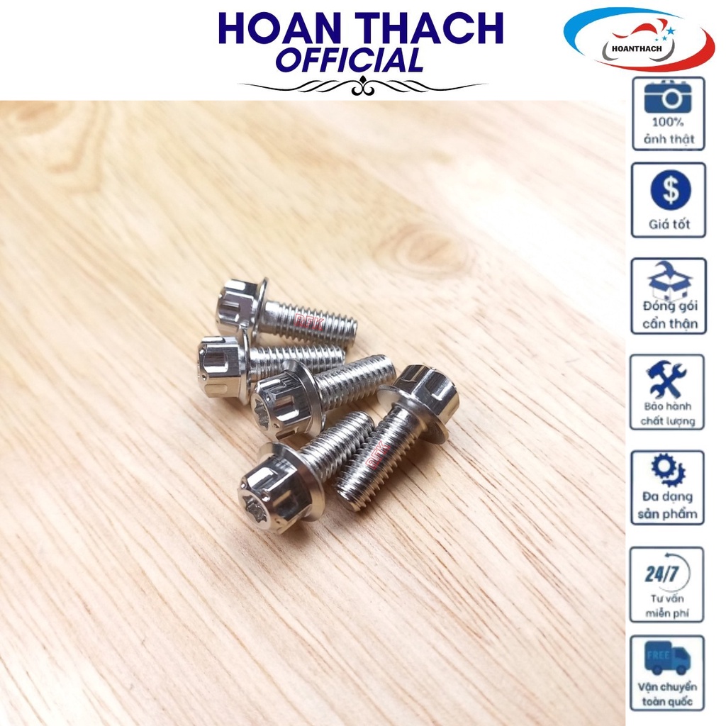 Ốc 6L15 Trụ Vương Miện Trắng dùng cho nhiều dòng xe máy SP016465 (giá 1 con)