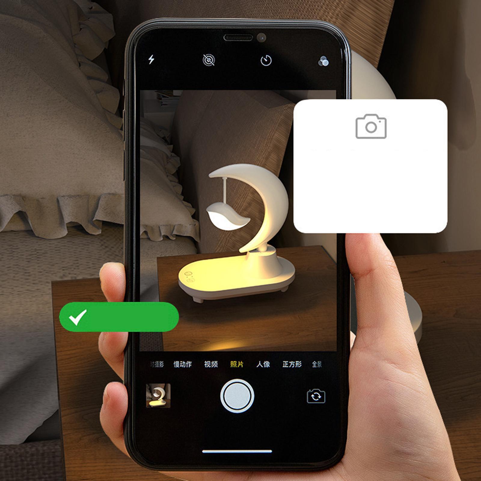 3 in 1 Table Night Light Dimmable Portable for Home Decor wireless charger