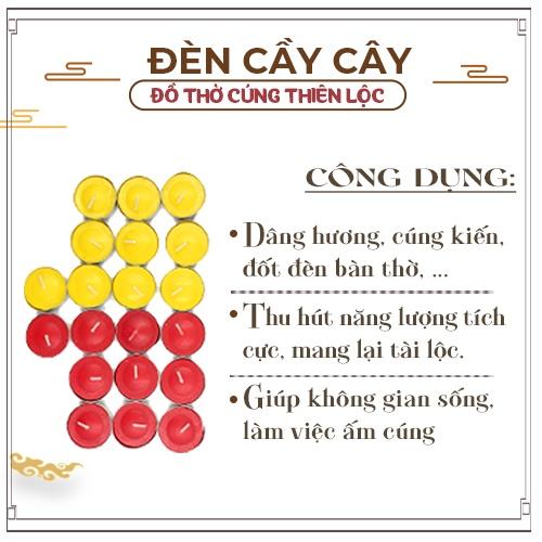 Đèn Cầy Tea Light Đế Thiếc Cháy Lâu Đồ Thờ Cúng Thiên Lộc - Hộp 100 Viên Thiếc (Nhắn Shop Chọn Màu)