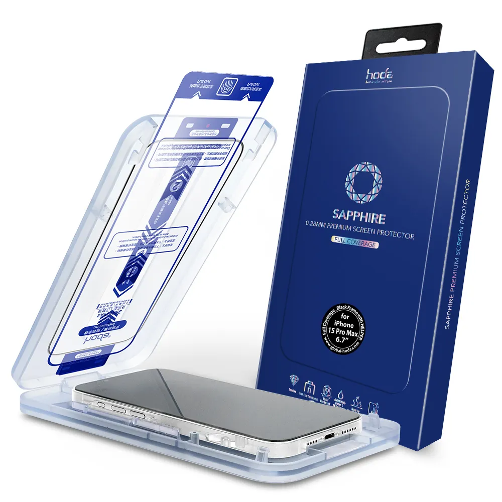 Dán Cường Lực HODA Sapphire dành cho iPhone 16 Pro Max/15 Pro Max Với Dust-Free Helper - Hàng Nhập Khẩu