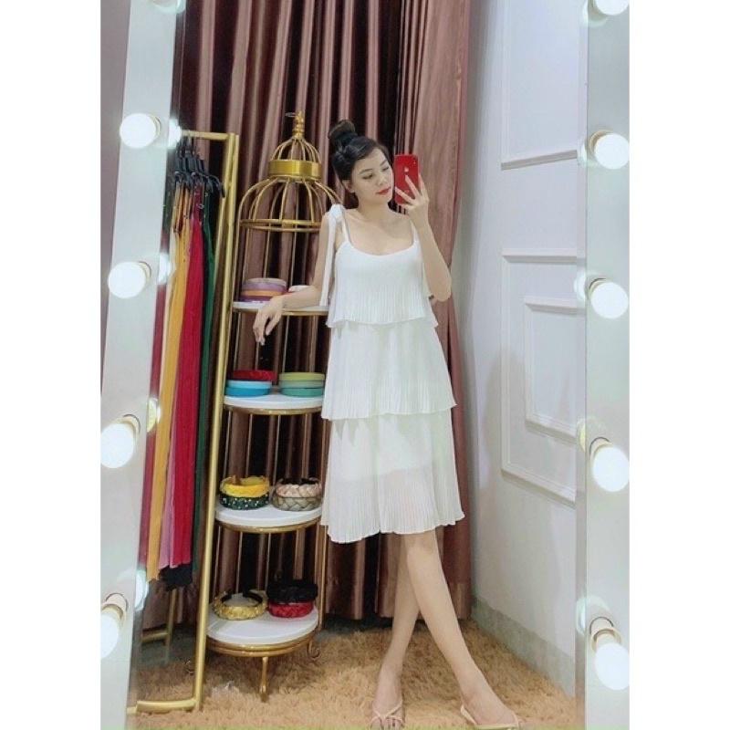ĐẦM TẦNG XẾP LY HAI DÂY ĐẦM DÁNG XUÔNG BẦU BÍ BON CHEN ĐƯỢC ĐẦM BẦU