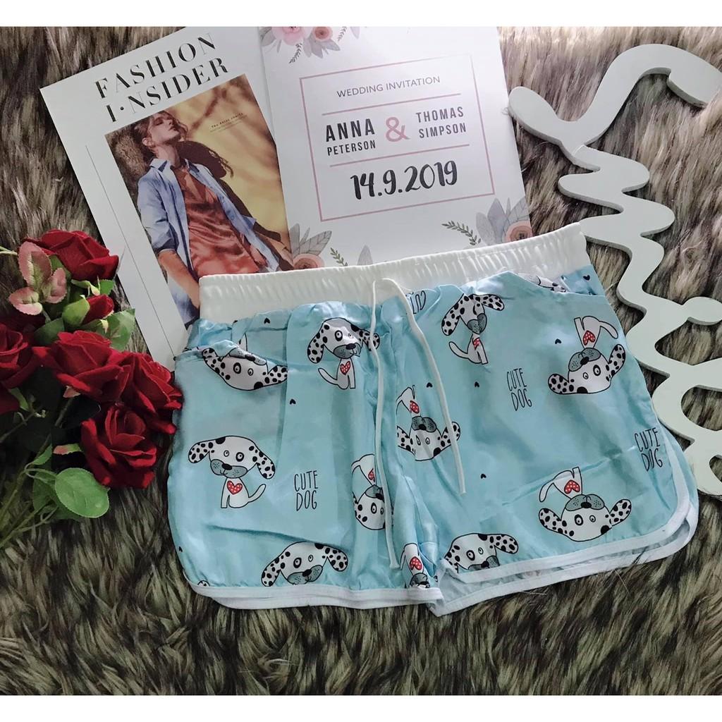 Quần đùi nữ lụa mịn, quần shorts mặc nhà, đi chơi, đi bơi 58kg đổ lại mặc vừa QD01