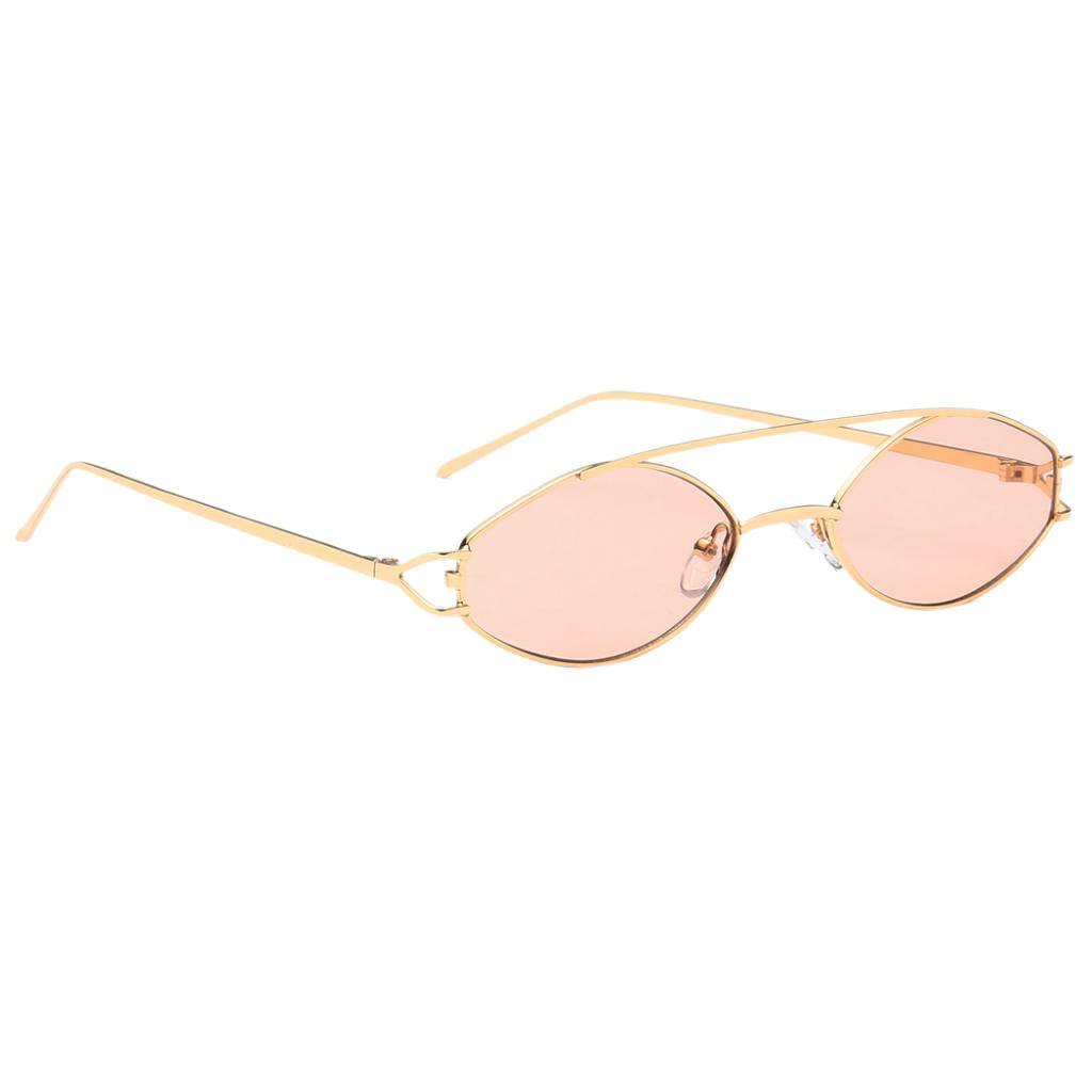 Vintage Unisex Anti-UV Oval Sunglasses Shades Metal Frame Glasses Eyewear