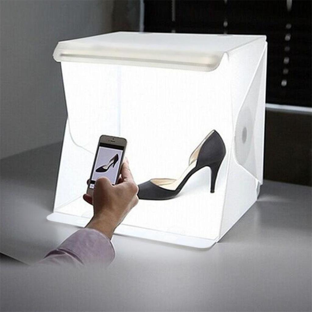 8.89'' x 9.05'' x 9.44'' Light Room Table Top Photo Studio Photography LED Lighting Tent Kit Backdrop Cube Box