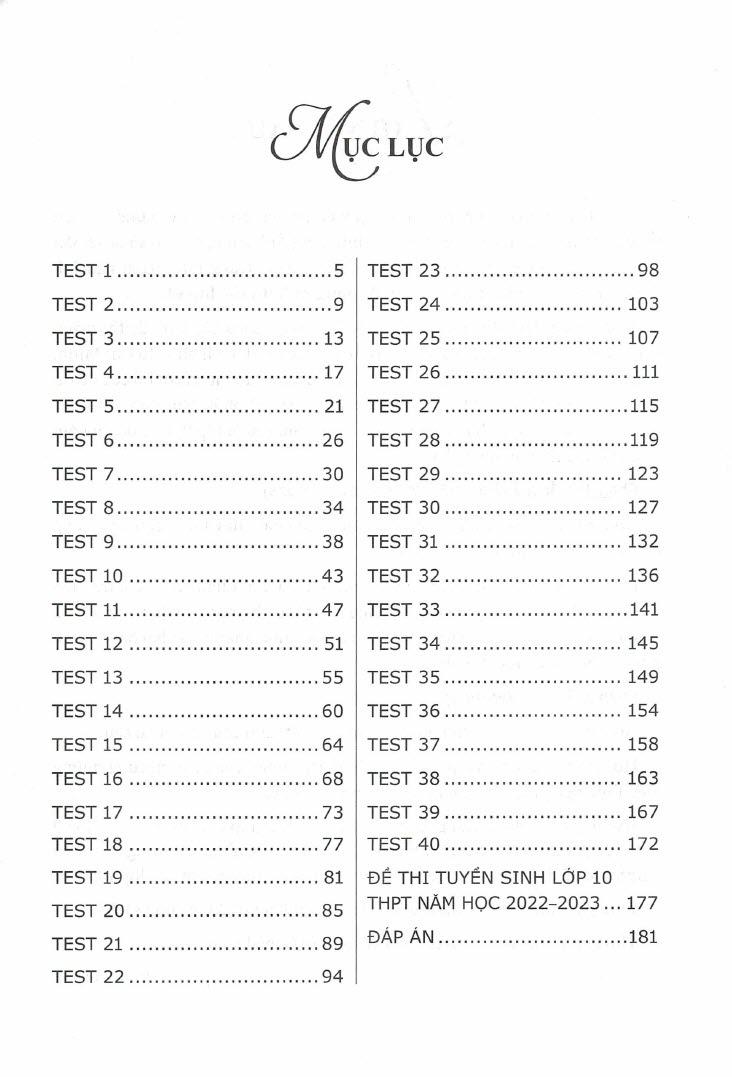 40 Đề Tiếng Anh Thi Vào Lớp 10