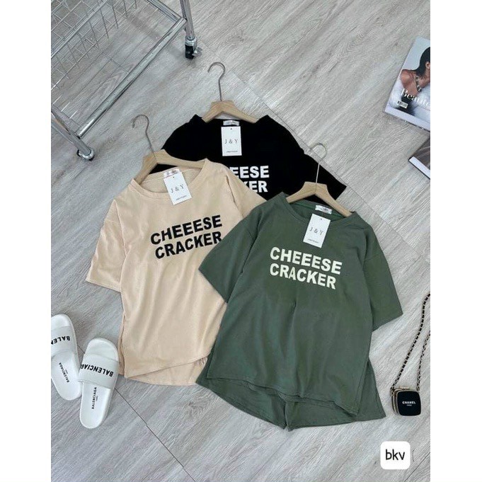 Set đồ thun áo phông in chữ Cheese kèm quần short, set nữ mùa hè đi chơi, Đồ bộ nữ mặc nhà in chữ chất thun cotton thoáng mát form dưới 65kg, Đồ Bộ Đùi, Set Bộ Nữ Cao Cấp Mặc Nhà Chất Vải Thun Cotton 100% Co Giãn Thoải Mái