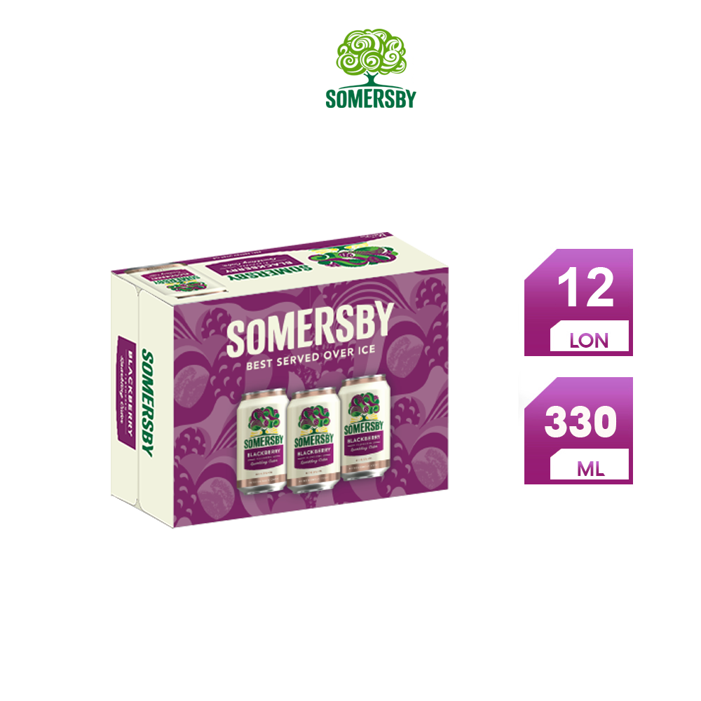 Nồng độ cồn 4.5% - Thùng 12 Lon Nước Táo Lên Men Vị Mâm Xôi Somersby Blackberry 330ml (Nồng độ cồn 4,5%)