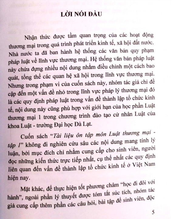 Tài liệu ôn tập môn Luật thương mại - tập 1