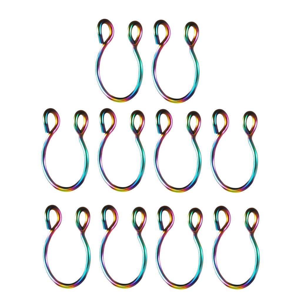 10 Pieces Fake Nose Rings Hoop Clip On Faux Non-Pierced Jewelry