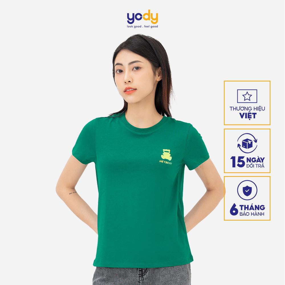 Áo thun nữ YODY in hình Heybear vải cotton thoáng mát mùa hè TSN6098