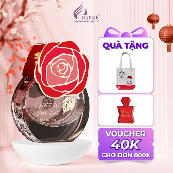 Nước hoa nữ cao cấp, Charme Rose Girl, hương hoa hồng, thanh mát, ngọt ngào, đầy quyến rũ, 100ml