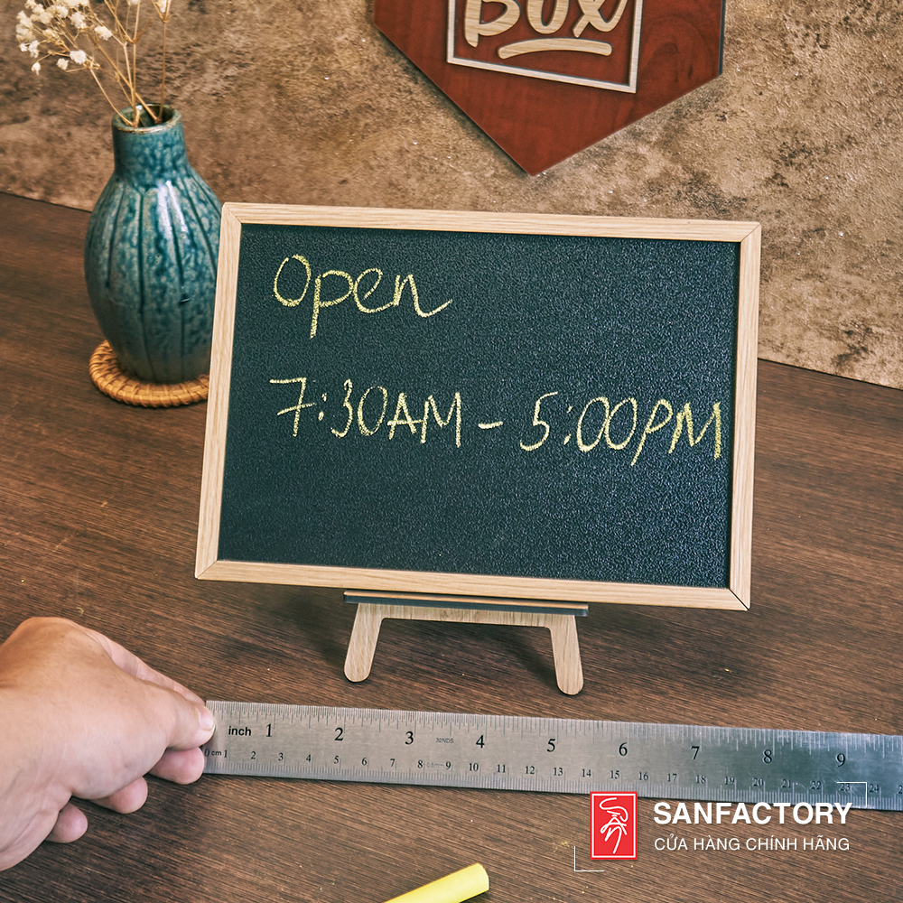Bảng đen viết phấn để bàn, để quầy bằng gỗ ghi menu quán, viết giá thực đơn, thông tin nhà hàng, khách sạn, quán cafe