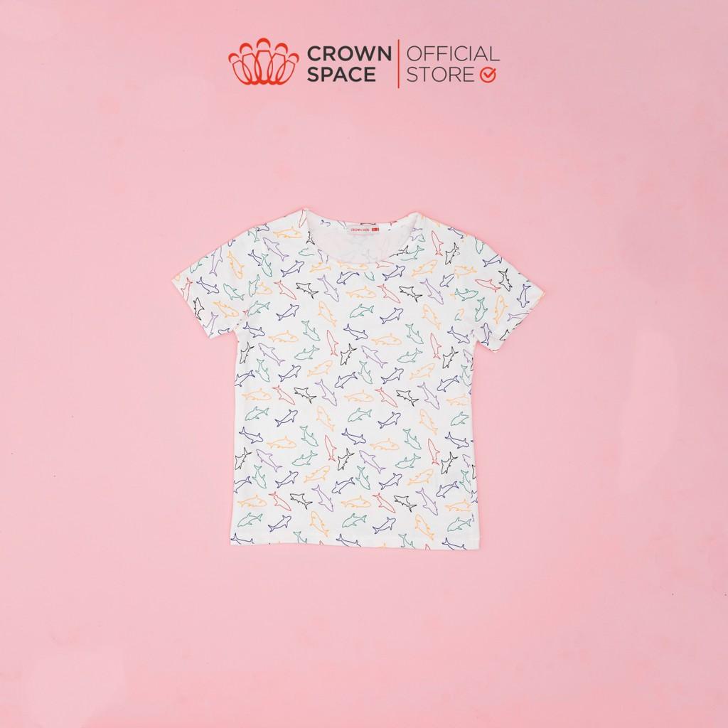 Áo Phông Bé Trai Màu Cam Crown Kids Fashion CKBS2110701.OR TShirt Vải Cotton Thoáng Mát Từ Size 3-7