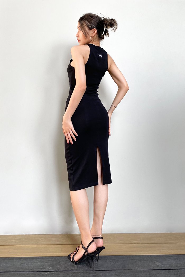 Đầm thun sát nách đen
