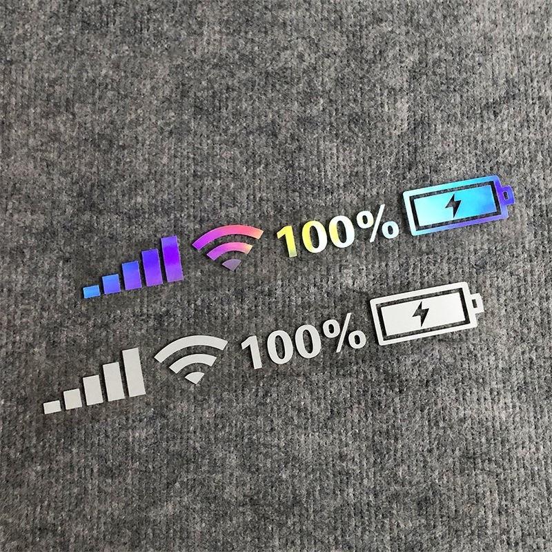 Miếng dán trang trí xe hơi phản quang họa tiết pin wifi