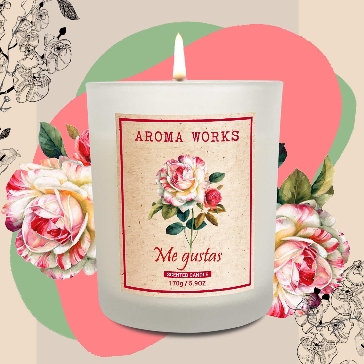 Nến Thơm Thiên Nhiên Aroma Works Natural Scented Candle - Me Gustas