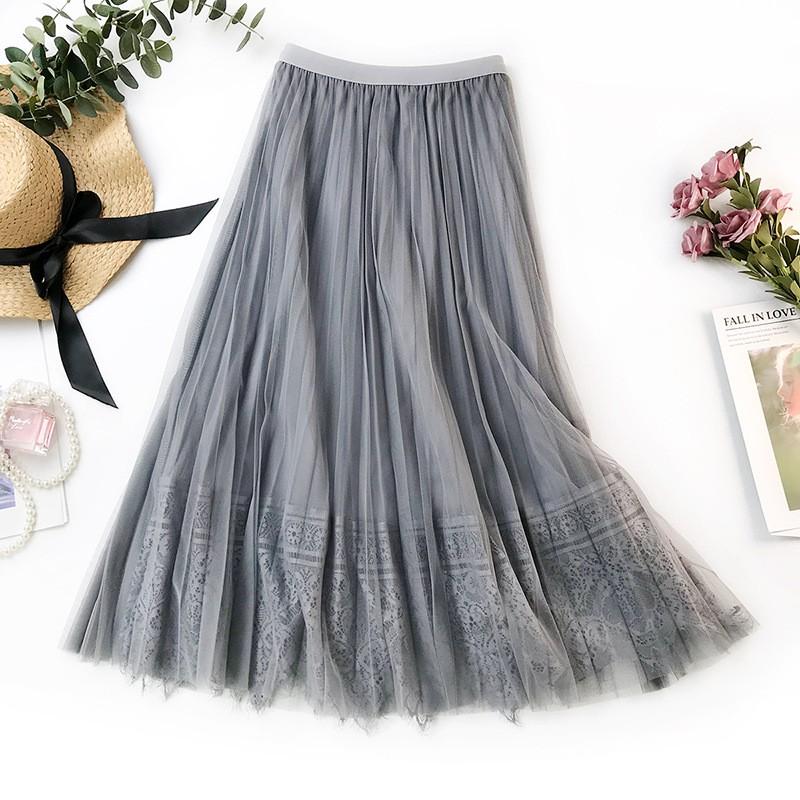 Váy lưới dáng xòe họa tiết chân đẹp VAY52