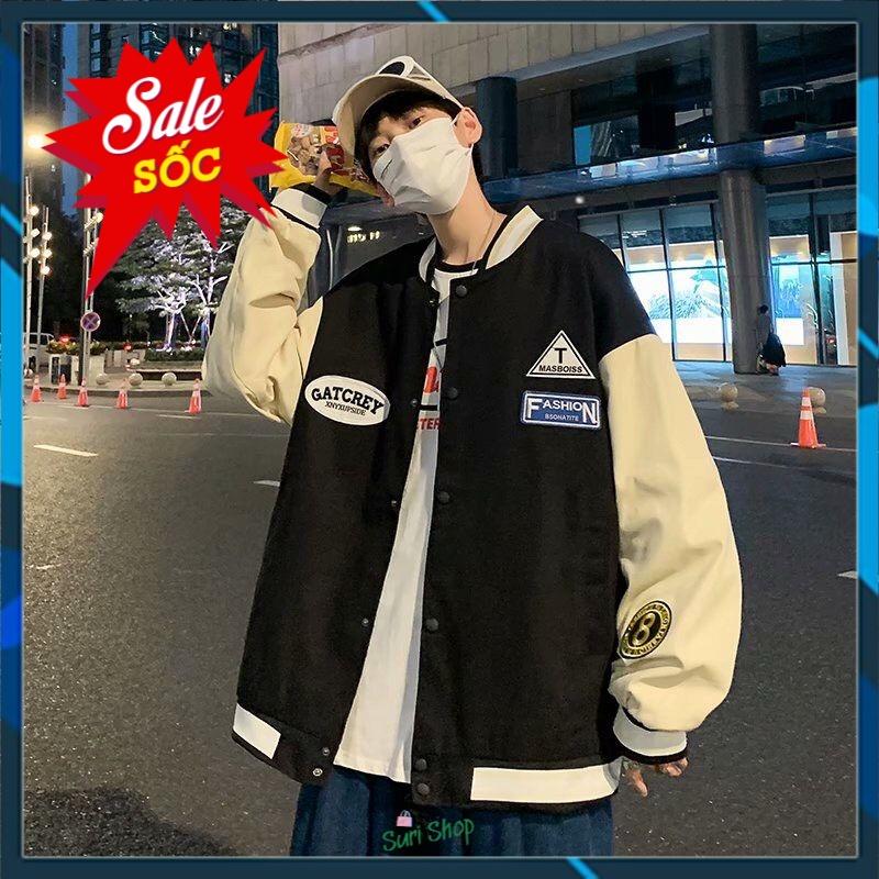 Áo khoác bomber jacket cao cấp form rộng FASHION vải dù xịn ️Áo bomber Varsity dáng Unisex nam nữ D03