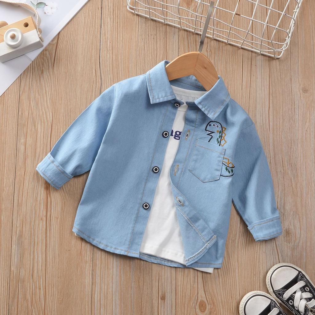 ST19 Size80-120 (6-21kg) Áo sơmi cho bé trai Thời trang trẻ Em hàng quảng châu
