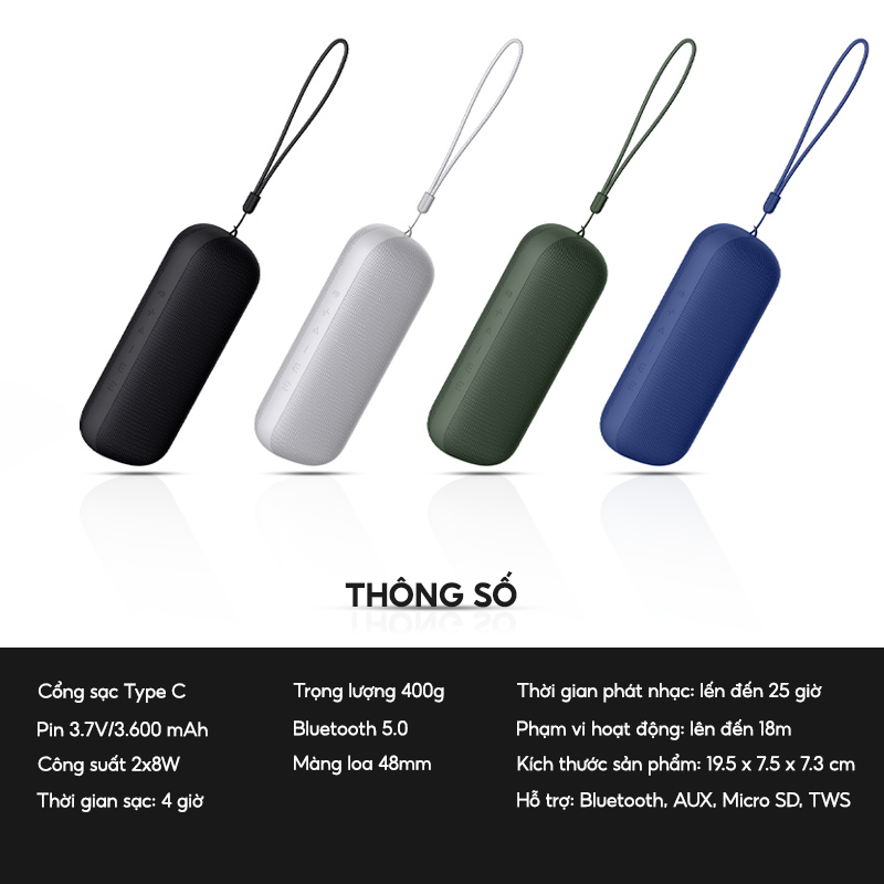 Loa Bluetooth HAVIT M69 Công Suất 2x8W, BT 5.0,Màng Loa 48mm, Kháng IPX7, Nghe Đến 25H - Hàng Chính Hãng