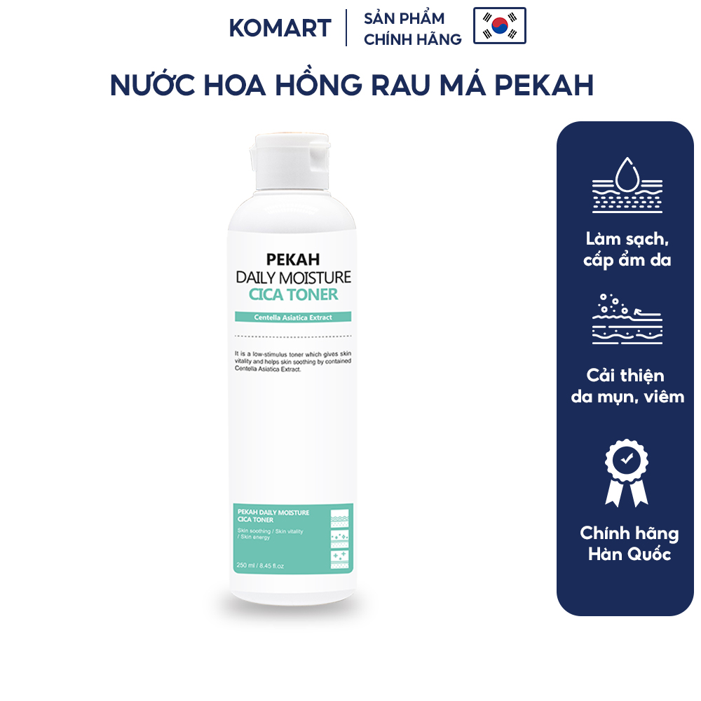 Nước Hoa Hồng Giảm Mụn Chiết Xuất Rau Má PEKAH DAILY MOISTUSE CICA TONER