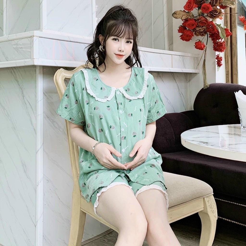 Bộ bầu cao cấpchất đũi Hàn, có chun chỉnh quần tiện lợiFree size 43~68kg